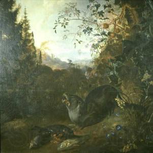 Matthias Withoos Otter in a Landscape Norge oil painting art